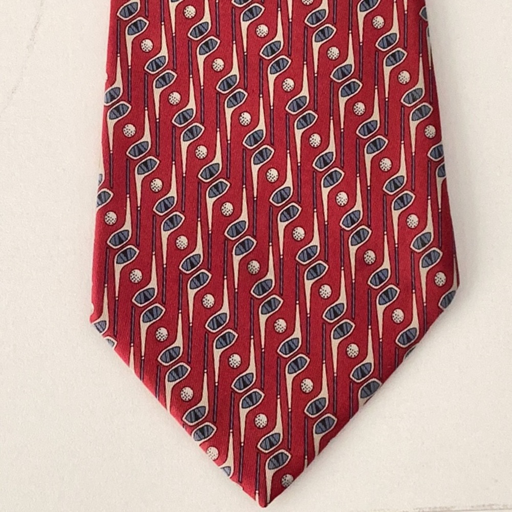GUCCI red silk golf tie made in Italy
